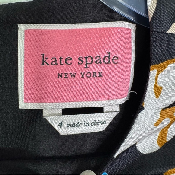 Kate Spade Silk Twill Meadow Floral Sheath Mini Dress In Black Multicolor Size 4 - Picture 12 of 16